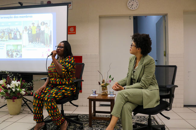 Palestrantes durante a I Jornada Acadêmica de Biblioteconomia do Assunção