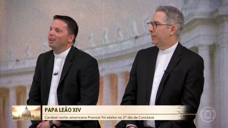 Pe. Pedro e Pe. Baronto no Jornal Hoje da TV Globo - Edição do dia 08 de Maio de 2025